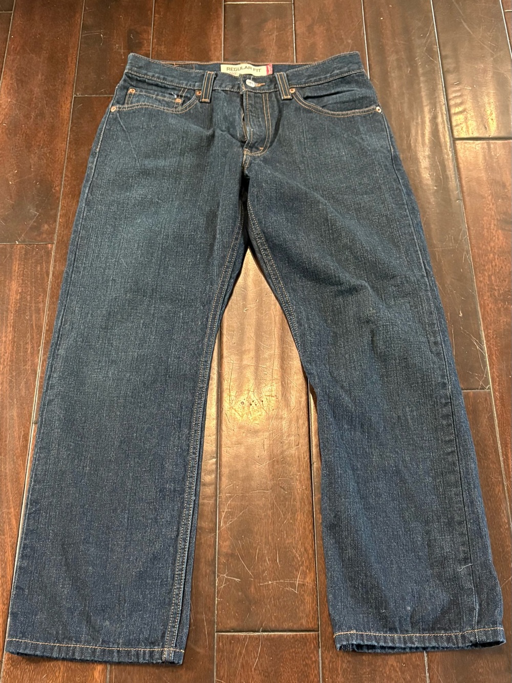 Men's Levi's 505 Relaxed Fit Jeans in Dark Wash Blue Denim